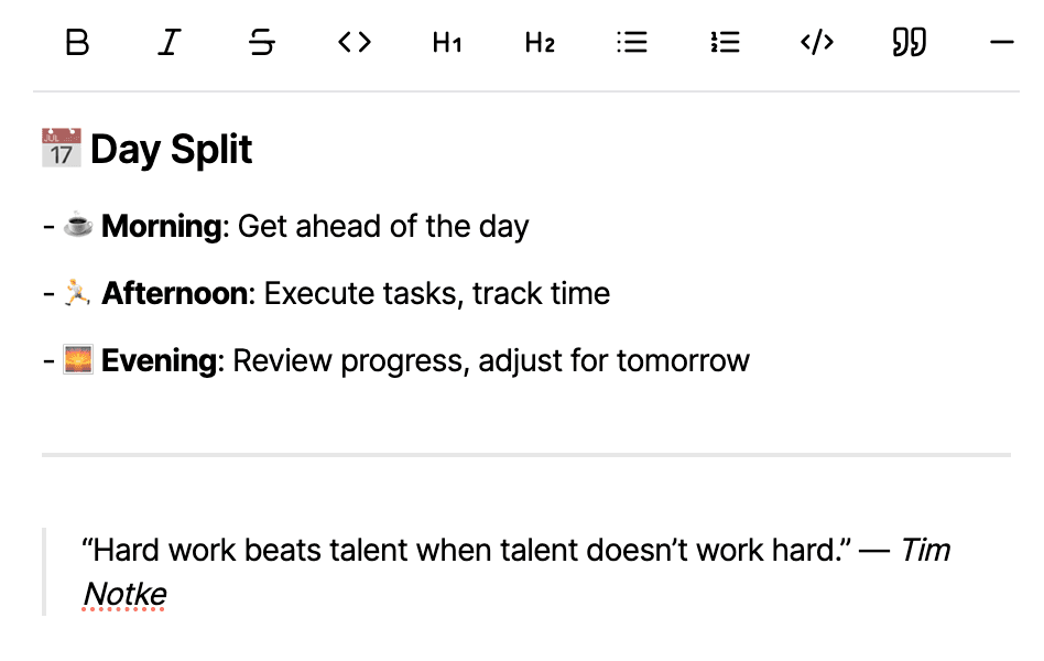Timeboxing feature